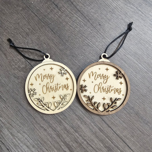 "Merry Christmas" Wooden Ornament