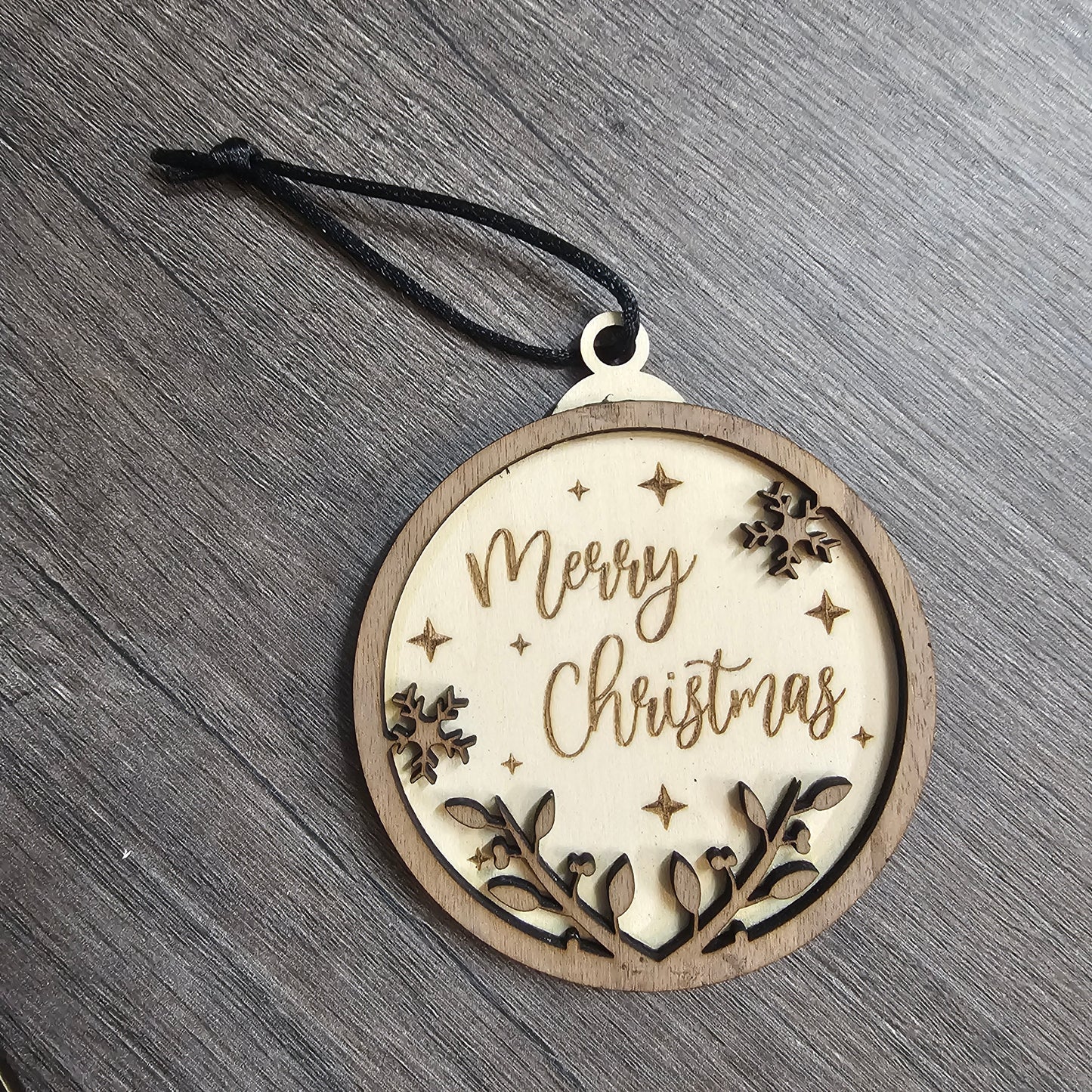 "Merry Christmas" Wooden Ornament