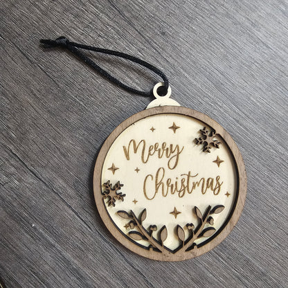 "Merry Christmas" Wooden Ornament