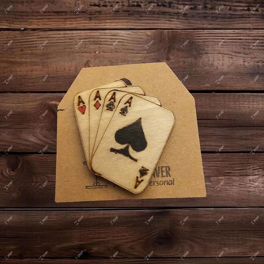 4 Aces Wooden Pin